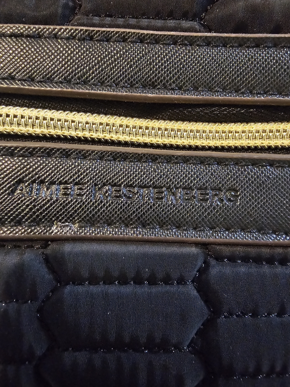 Aimee Kestenberg Black Quilted Tote with Gold Trim - Picture 3 of 16